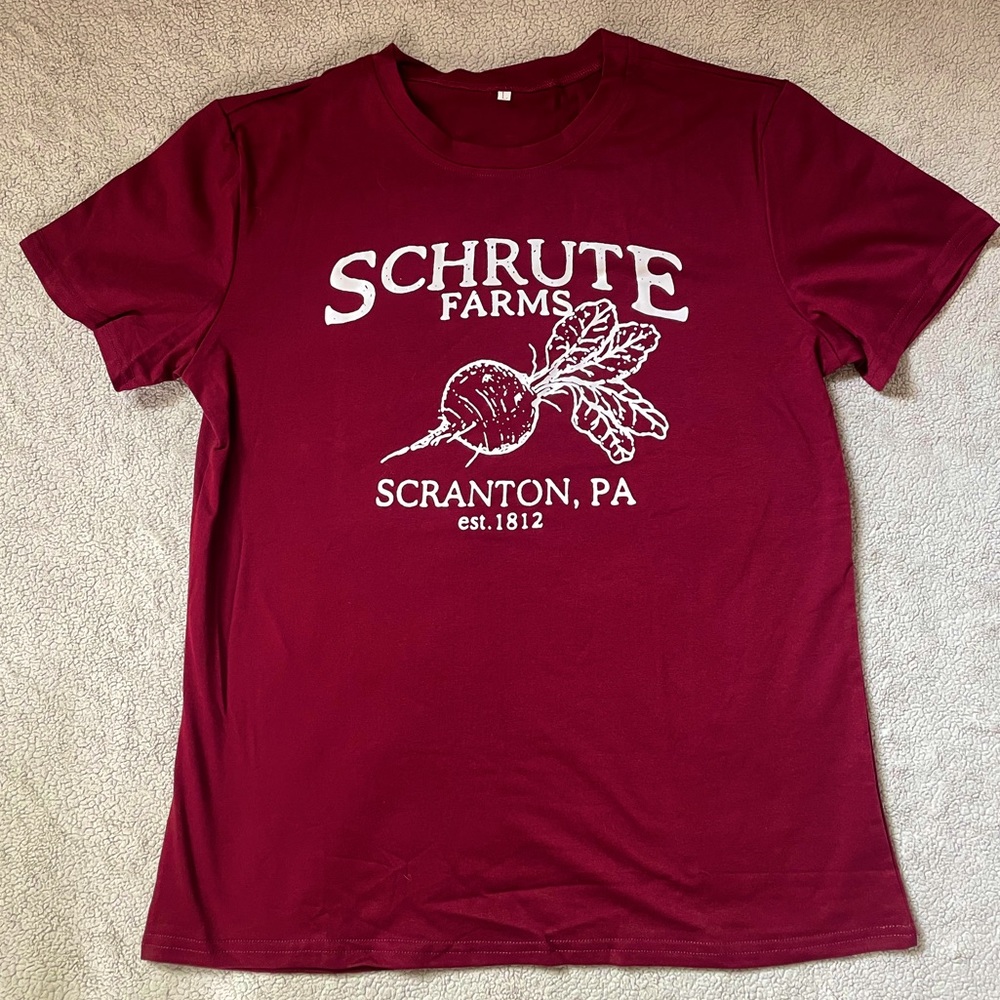 Schrute Farms Large Maroon Graphic Tee